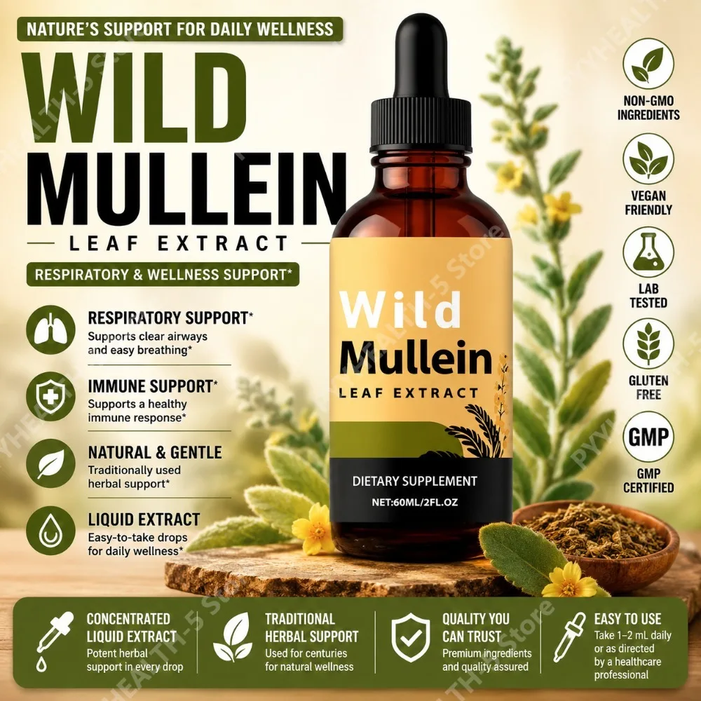 Herbal And Wellness - Tetes Daun Mullein Liar dengan Jahe,