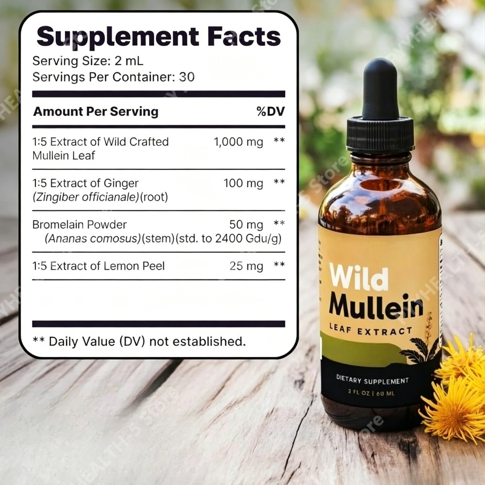 Tetes Daun Mullein Liar dengan - Herbal And Wellness ulasan dan harga
