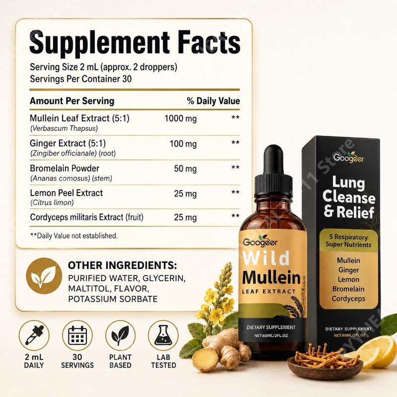 Tetes Cair Mullein Campuran He - Herbal And Wellness ulasan dan harga