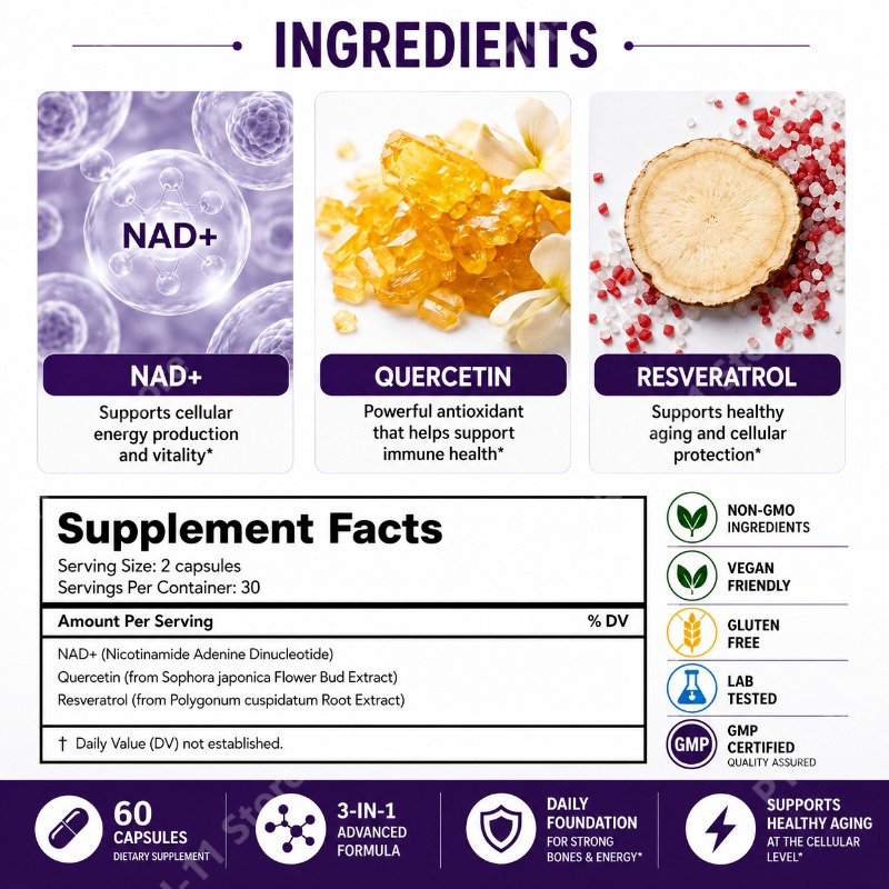 Kapsul Docteat NAD+ dengan Res - Wellness Quercetin ulasan dan harga